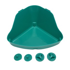 Small Animal Litter Box Fanshaped Rabbit Corner Toilet Box Potty Trainer for Guinea Pigs Chinchilla Ferret Galesaur M
