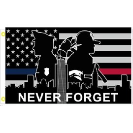 Trade Winds 3X5 Never Forget 911 9/11 Police FIRE EMS EMT First Responders Flag Banner 100D