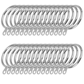 iCatchy Silver Metal Curtain Rings for Hanging Curtain Pole Voile Net (36pcs)