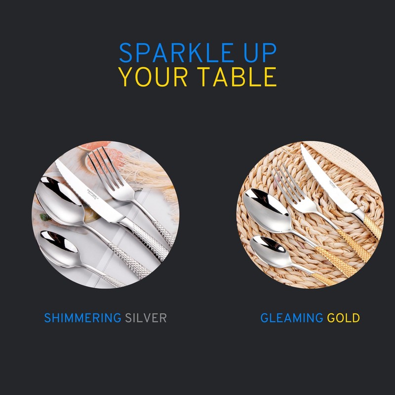 DAFFODILY® Signature Dessert Forks - Silver, Elegant Addition to Your