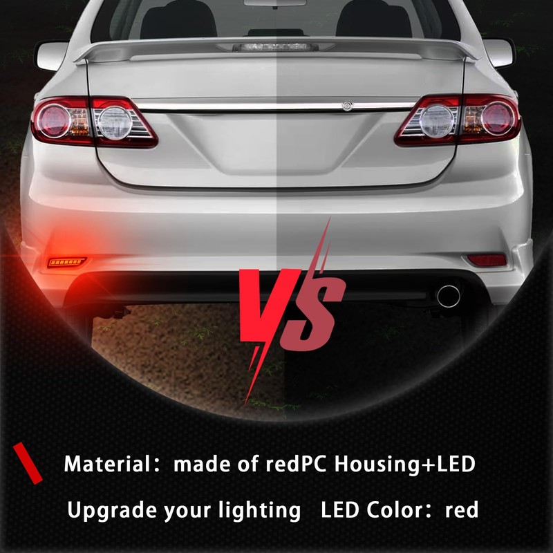 PGTOPONE Upgrade LED Rear Bumper Reflectors Light Fog Brake Tail