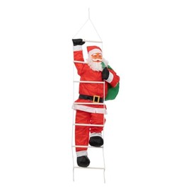 FEERIC LIGHTS & CHRISTMAS Climber Santa Claus + Ladder Height 120 cm