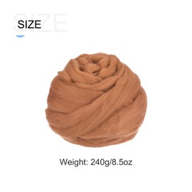 METALLIXITY Felting Wool Bulk (240g/8.5oz), Natural Wool Needle Felting Wool - for Weaving, Handcrafts, and DIY Creations, Light Brown