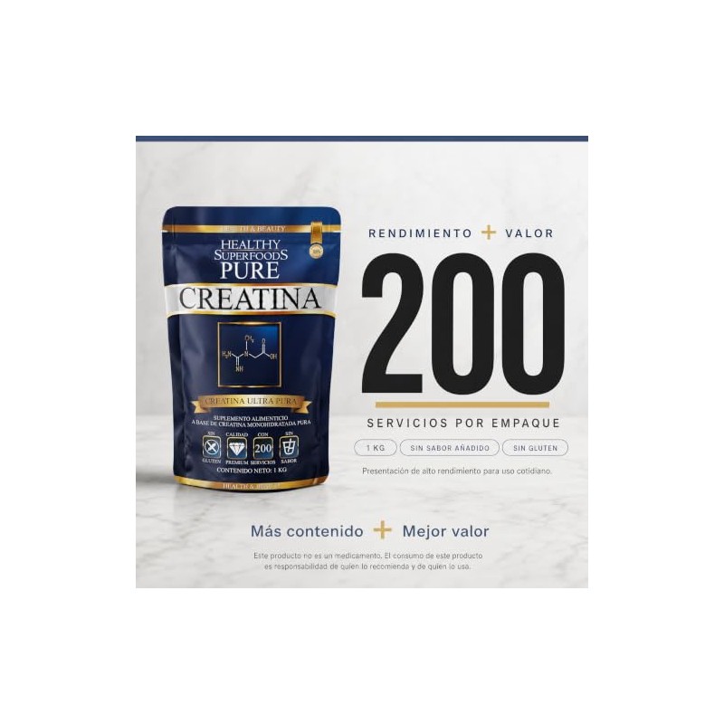 Creatina Ultra Pura 1kg 200 Servicios | CREATINA ULTRA PURA