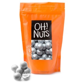 Gumballs for Candy Buffet and Party Favors - 2 LB Flavored 1 Inch Wedding Gumballs - Oh! Nuts (Silver Shimmer Pearl gumballs)