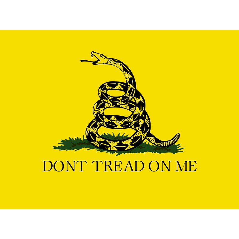 StickerTalk Gadsden Flag Vinyl Sticker, 12 inches by 9 inches