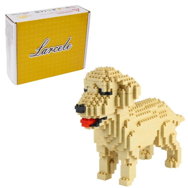 Larcele Golden Retriever Building Block Set Tiny Bricks Leisure Game