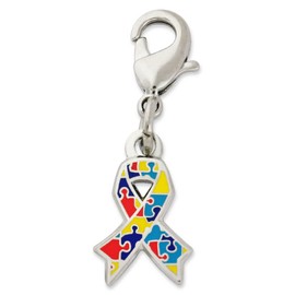PinMart Autism Awareness Ribbon Puzzle Piece Enamel Charm Jewelry
