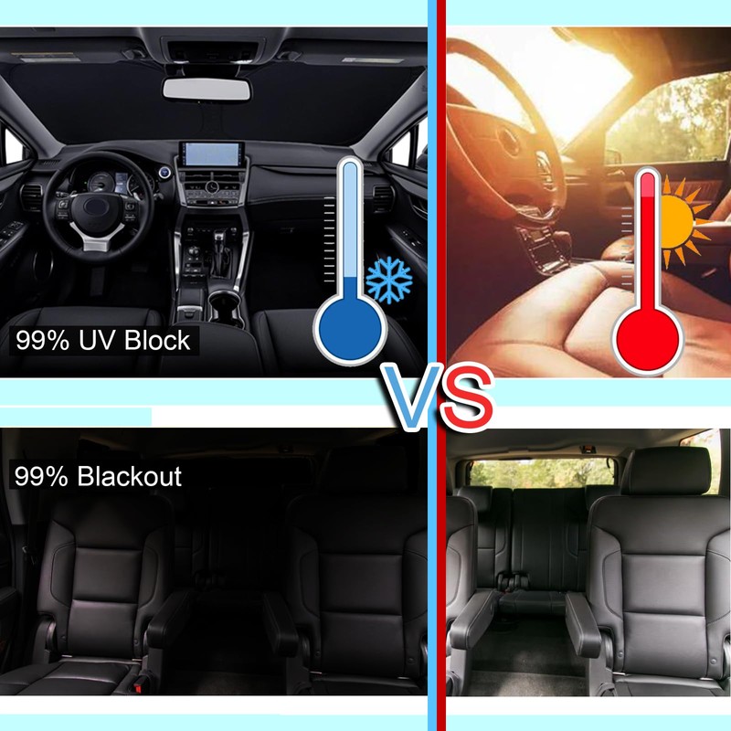 KMF 8pcs Full Window Sun Shades for Jeep Grand Cherokee