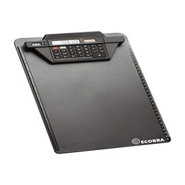 Ecobra 792250 Clipboard with Calculator Clip Strip, Black