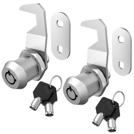 2 Pack Tubular Cam Locks, Toolbox Lock Replacement Lock, 5/8" RV Storage Locks Unique Key, Cabinet Locks with Keys Security Drawer File Mailbox, Zinc Alloy