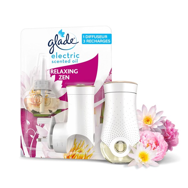 Glade Electric Scented Oil - Electric Diffuser - Diffuser + 2 Refill Packs of Essential Oils Relaxation Zen