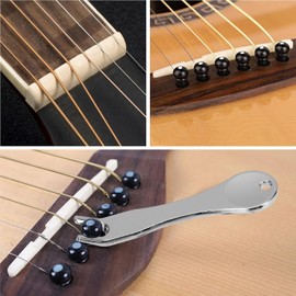LATRAT Acoustic Guitar Bridge Puller 1 x Guitar Puller + 12 x Guitar Bridge Pins + 2 x Guitar Saddle