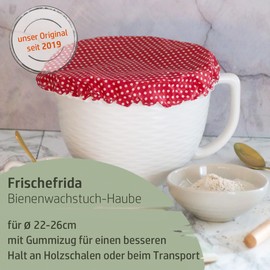 Kumanu Organic Beeswax Cloth - Fresh Cover Fresh Rida | Natural Cling Film with Extra Hold | for Bowls of 22-26 cm Diameter | Handmade in Tyrol (Striped)