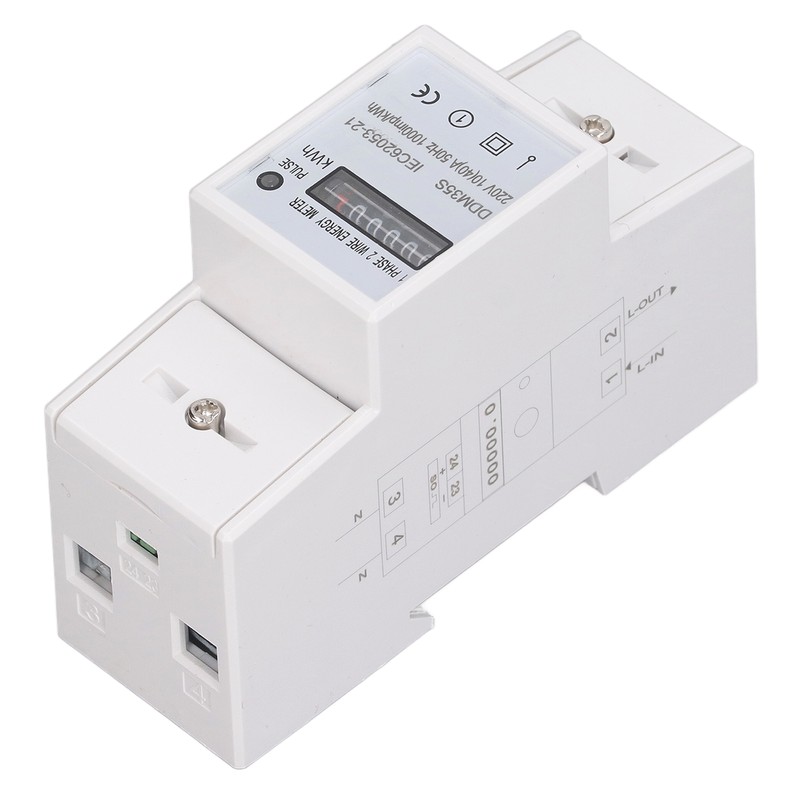 Single Phase Energy Meter Tester Digital Din Rail Electricity Monitor