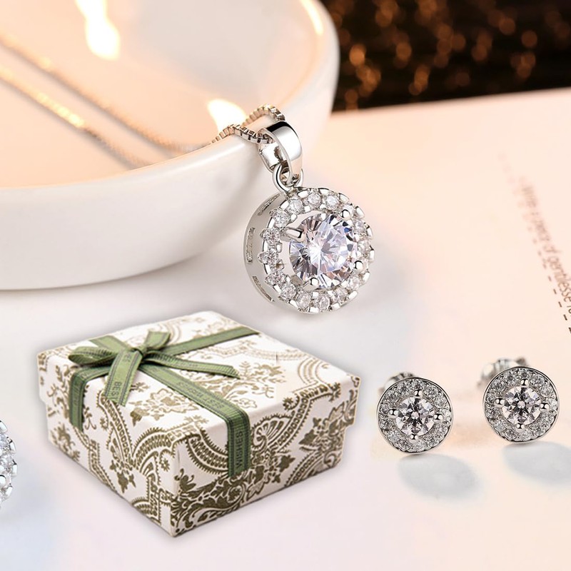 Collares de Mujer, Juego Collar Aretes de Mujer,Romántico Regalo de