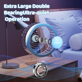 JONSΛNTY 9.6" Silent Hamster Wheel, with Bracket and Anti-Fall Outer Ring, for Hamster Exercise, Excess Fat Removal (Star Orbit Style, Clear & Blue)