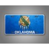 Weathered Metal Oklahoma State Flag License Plate Rustic Americana OK