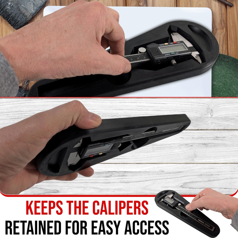 Engenuit USA-Made Magnetic Caliper Holster for Micrometers & Precision Tools