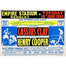 OMG Printing Henry Cooper Vs Cassius Clay Muhammad Ali Boxing Poster/Print/Picture Satin Photo Paper - A1-841mm x 594mm