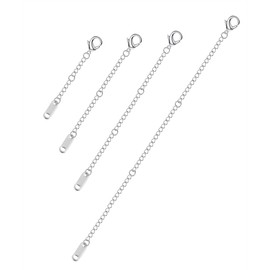 ORAZIO O Radio, Set of 4, Adjuster Chain, Necklace, Extender Chain, 2.0, 3.0, 3.9, 3.9, 5.9, 5.9, 5.9, 5.9, 5.9, 5.9 inches (5/7.5/10/15 cm), Surgical Stainless Steel, For Metal Allergies, Adjustable Length, Parts,, Stainless Steel