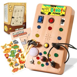 Tablero Ocupado con 9 interruptores de luz LED,Juguetes Montessori,Interruptor Iluminado Juguetes sensoriales,Tablero Sensorial para Actividades,Juguetes Didacticos,Juguetes para Niño de luz,Regalos