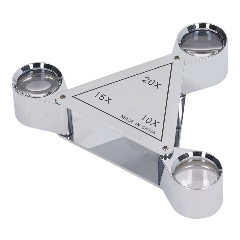 3 Lens Loupe Pocket Foldable Jewelers 10X 15X 20X Jewelry