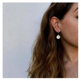 Yheakne Evil Eye Coin Earrings Gold Disc Drop Earrings Evil Eye Hoop Earrings Vintage Lucky Charm Earrings Jewellery for Women and Girls