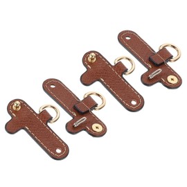 sourcing map 4Pcs Leather Purse Straps, 6.1cmx2.4cm Punch-Free Buckle Bag Strap Transformation Accessories for Mini Bag Handbag Crossbody Shoulder Strap, Brown