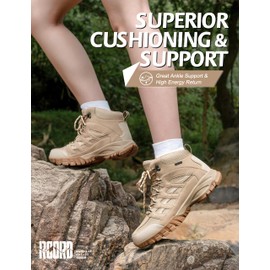 R CORD Hiking Boots Womens Waterproof Walking Boots Ankle Booties Outdoor Backpacking Non-Slip Womens Hiking Boots Brown Size 7.5