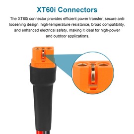 Solar Panel Adapter Cable to XT60i 6FT - 10AWG XT60i Female Solar Cable Tinned Copper Wire with PVC Jacket, XT60i Solar Extension Cable for Power Station and Portable Generator