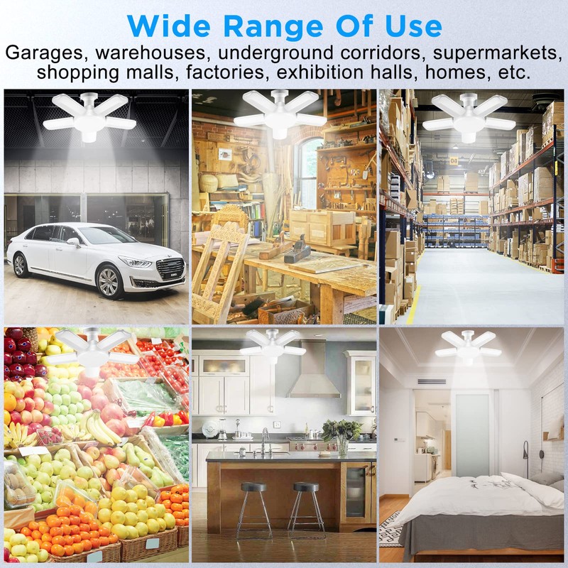 Kofarrten LED Garage Lights, Super Bright 8000 LM Garage Light