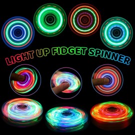Fasray 2 PCS Light-Up Fidget Spinners for Kids & Adults, Glow Toys
