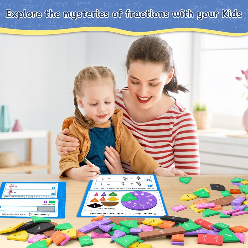 Magnetic Fraction Tiles & Fraction Circles Set-Fraction Manipulatives, Math Manipulatives
