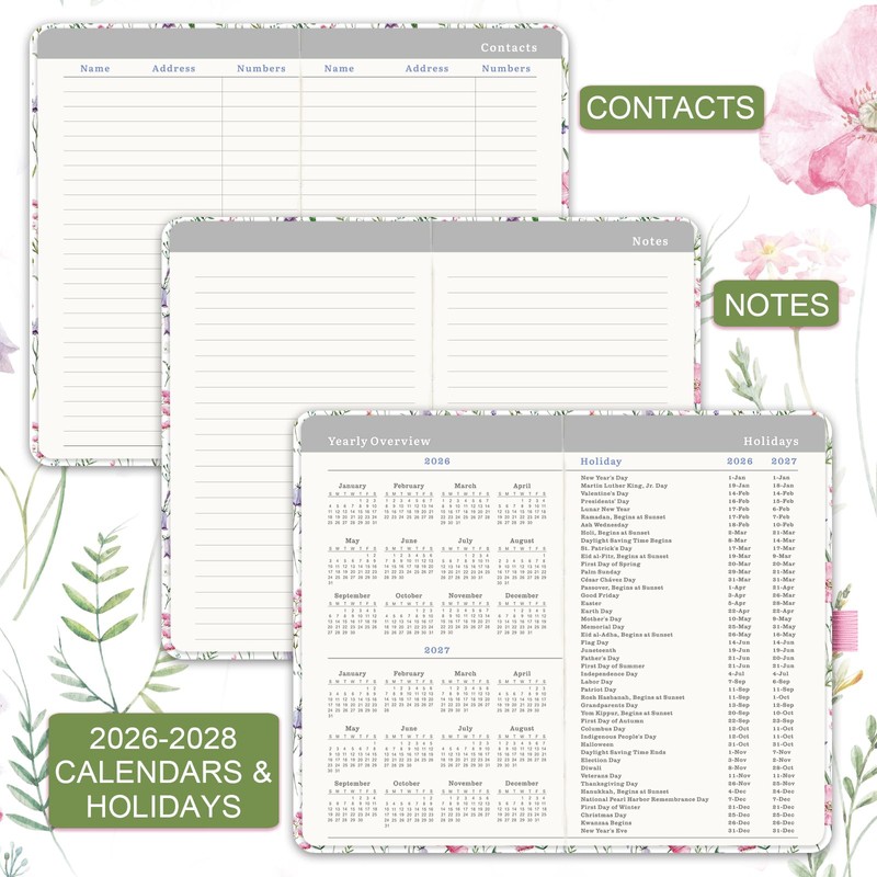 Pocket Calendar 2026-2028 - 3 Year Monthly Planner 2026-2028, January