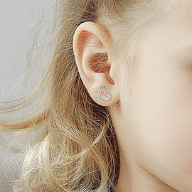 Pendientes de gimnasia de plata de ley para niñas, diseño de corazón de gimnasta chapados en oro rosa, joyería de gimnasia de Navidad, regalos para adolescentes, hija, nieta, gimnastas, s925, circonita