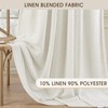 CAPALOCA Beige White Linen Pinch Pleated Curtains Blackout 100% Black