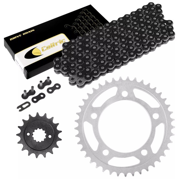 Caltric Black Drive Chain And Sprocket Kit for Honda VT750C