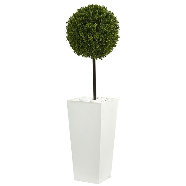 HomeStock 3.5Ft. Tuscan Temptations Ball Topiary Artificial Tree in White