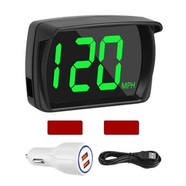 Universal GPS Speedometer HUD Display for Car, Real-Time MPH Digital Speed, MPH Warning Car GPS Overspeed Alarm Speedometer with LED Large Font Display+USB Cable Plug for Truck Motor SUV All Vehicles