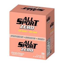 All Sport Powder Hydration Stick, Performance Electrolyte Drink Mix, Sugar Free, 2x Potassium, 50 Count (Peach Mango)