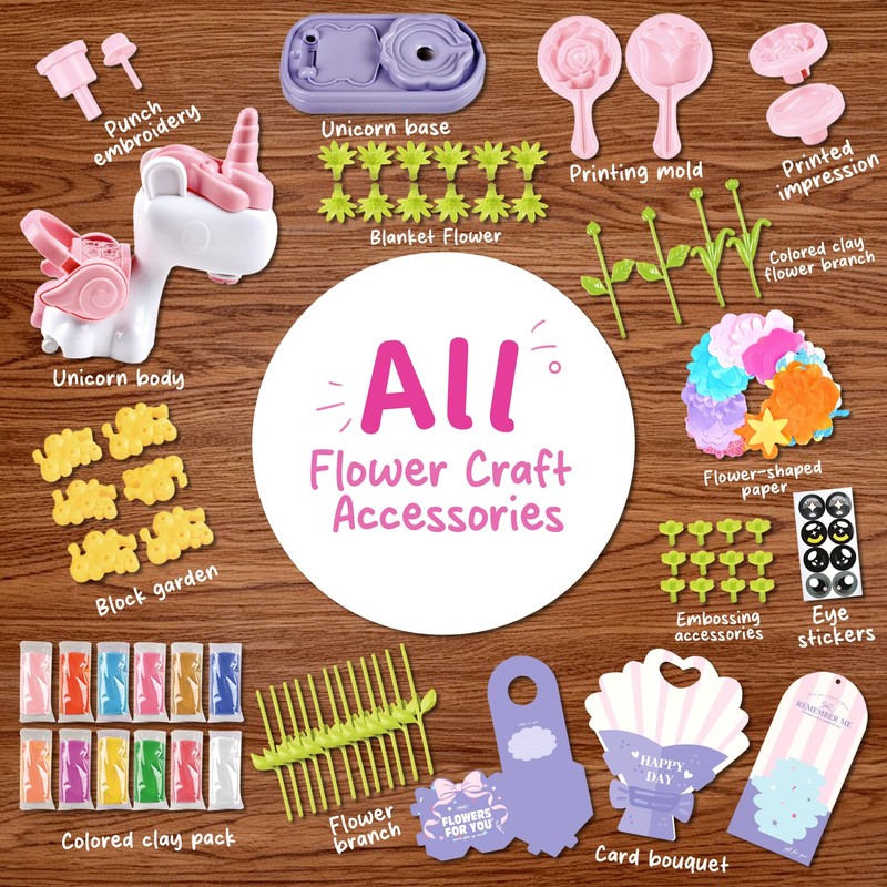 Trubic 2-in-1 Flower Craft Making Set, One Press DIY Flower