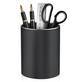 Dopaka Pen Holder Pencil Holder for Desk, Metal pen pots for desk, Makeup Brush Holder, pencil cup, pen organizer for desk, for Office, School, Home, and Kids 3.9×3.14inch (Black)