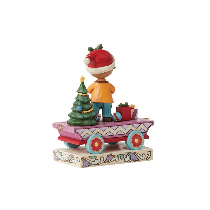 Enesco Peanuts by Jim Shore Franklin Train Car Figurine, 4.75