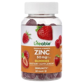 iHerb Maximum Strength Zinc Gummy Berry 50mg gummies, 60 (25mg per gummy), 1 / 아이허브 Maximum Strength 아연 구미젤리 베리 50mg 구미젤리 60개(구미젤리 1개당 25mg), 1개