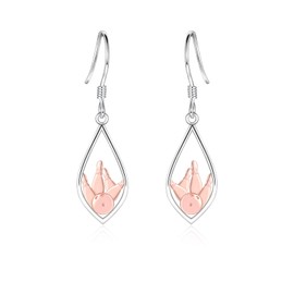 Bowling Dangle Earrings for Women - 925 Sterling Silver bowling Earring Hypoallergenic Ball Sports Jewelry Gifts Accessories for Mom Bowlers Player Lovers