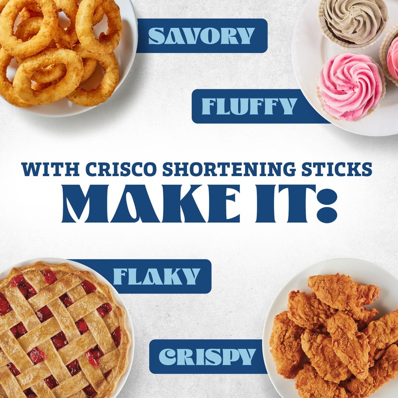 Crisco All-Vegetable Shortening Sticks, 6.7 Ounce