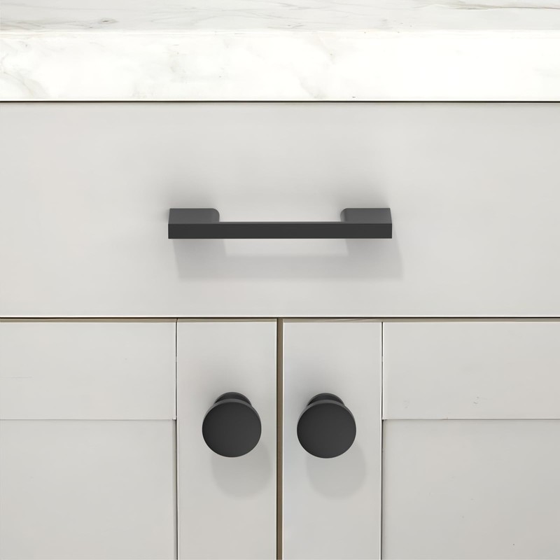 Asimerdeco AR003 10 Pack Matte Black Cabinet Pulls 3 Inch(76mm)