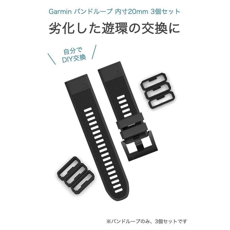 [wumio] Garmin Band Loop, Inner Diameter 0.8 inch (20 mm),
