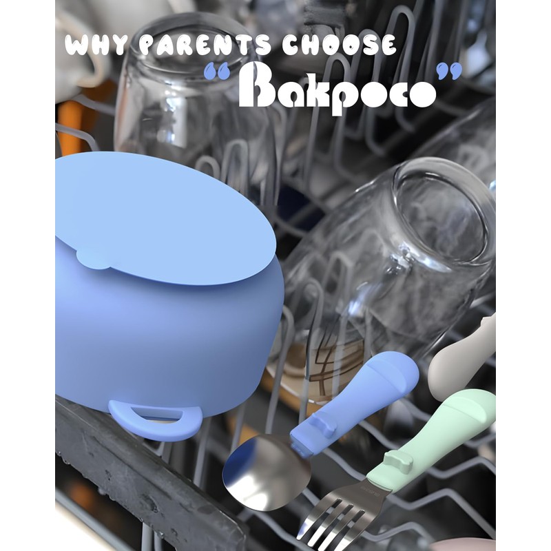 Bakpoco 6PCS Toddler Utensils, 316 Stainless Steel Baby Safe Forks